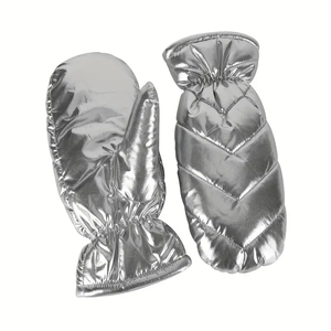 Mitaines brodées de ligne de couleur unie <span class=keywords><strong>Gants</strong></span> chauds épais et courts en duvet <span class=keywords><strong>Gants</strong></span> d'hiver imperméables à l'épreuve du froid - Product Image 4