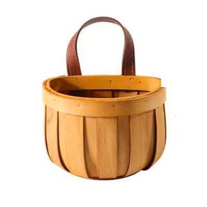 Panier mural en bois tissé à la main pour le stockage des légumes, des fruits, des pommes de terre, des œufs, du gingembre, de l'ail, de l'oignon - Product Image 1