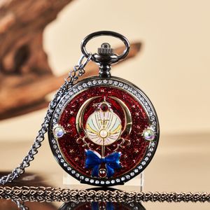 Reloj de Cuarzo Moderno BingoBeads, Caja de Aleación de Zinc de 47 mm, Diseño de Varita Mágica de Resina, Anime Sailor Moon Usagi Tsukino, Esfera Grande, de Bolsillo - Product Image 3