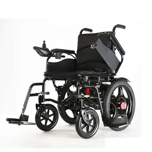 电动折叠轮椅，带手制动和手动和自动驱动离合器医疗二手便携式电动轮椅