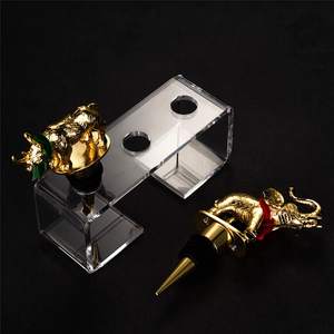 कस्टम सजावटी धातु सोने हाथी शराब के सामान बोतल स्टॉपर उपहार rino वाइन स्टॉपर सेट करें - Product Image 3
