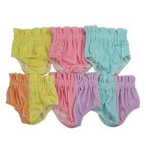 Pantalones cortos de Color sólido para niños y niñas de 0 a 16 años, bombachos plisados de tela de terciopelo de cintura alta