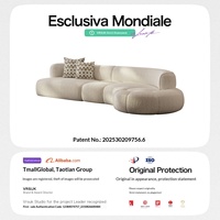 Fauteuil Chesterfield italien incurvé en cachemire, forme unique, minimaliste, moderne, en tissu, rembourré en éponge, pour villas et grands espaces