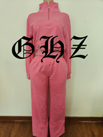 Fabricants de vêtements Y2K – Nouvelle collection automne-hiver : Survêtement 2 pièces personnalisé avec broderie de patch, sweat-shirt demi-zip et pantalon large