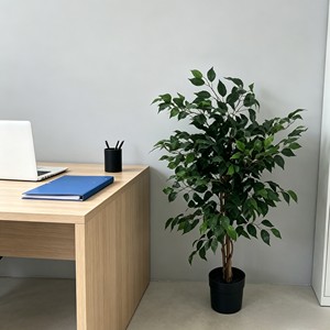 Plantas Artificiales de Ficus Pandurata de Plástico Verde, Alta Simulación, Ecológicas. Directo de Fábrica. para decoración navideña de Año Nuevo - Product Image 6