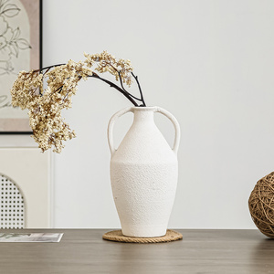 Nuovo Prodotto 2026 <span class=keywords><strong>Vaso</strong></span> da Fiori in Ceramica Moderno <span class=keywords><strong>Beige</strong></span> e Bianco, Creativo, Rustico, Fatto a Mano, Durevole, per Arredamento Soggiorno - Product Image 4