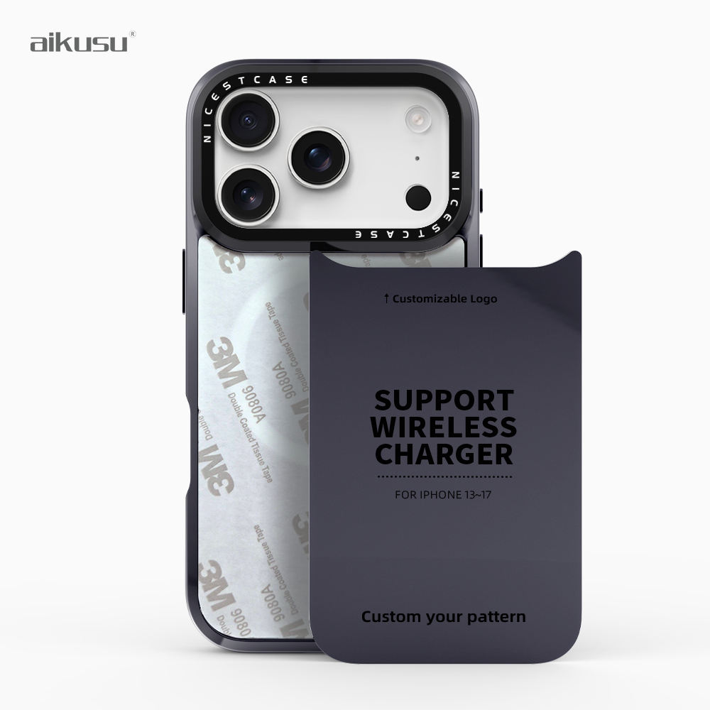 เคสสีดำ + แผ่นกระจกสีดำ + แม่เหล็ก