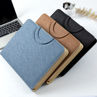 Portafolio de Cuero A4 con Cierre, Carpeta de 6 Anillas, Organizador de Negocios Grande con Ranuras para Tarjetas y Portaplumas, para Hombres y Mujeres