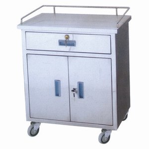 (MS-T180S) HStainless Steel Trolley With One Drawer and Inner <b>Cabinet</b> Without Shelf - Product Image 1