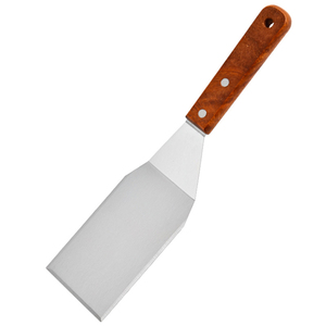 Mango de madera para cocinar barbacoa parrilla plancha Turner pala cuchillo para masa espátula de pescado de acero inoxidable - Product Image 3