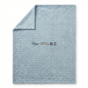 Manta de terciopelo jacquard 3D con bordes ribeteados, acabado profesional, manta de lana para hotel, para ropa de cama de invitados - Product Image 1