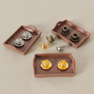 Modèle de théière miniature pour <span class=keywords><strong>maison</strong></span> de poupée et ornement de tasse à thé, accessoires miniatures pour plateau de scène de bureau DIY - Product Image 4