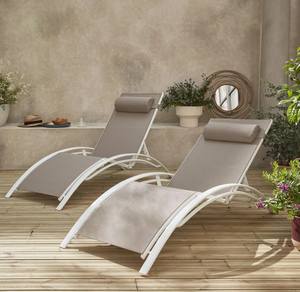 مجموعة كراسي استرخاء للحدائق والمسابح من الفولاذ المقاوم للصدأ، قابلة للتعديل والاستلقاء، للاستخدام في الفناء والفنادق - Product Image 1