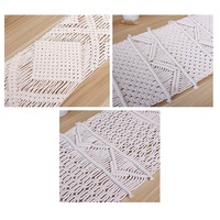 Chemin de table personnalisable en fil de coton tissé à la main, nouveau style chinois, simple, avec pompons, pour usage domestique (cafés, salles à manger, tables longues)