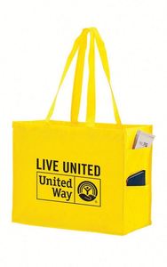 ถุงช้อปปิ้งคุณภาพสูง สีม่วงสดใส เป็นมิตรกับสิ่งแวดล้อม ผลิตจากวัสดุเคลือบแบบไม่ถักทอ ปรับแต่งได้ พร้อมช่องใส่ของ - Product Image 5