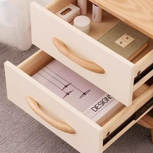 Poignée de meuble en forme de barre, en bois de hêtre, style japonais, pour tiroir et porte d'armoire, finition vernie durable - Product Image 1