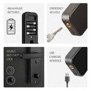 Serrure de porte en bois Kasman SOURCE PRICE, serrure de porte intelligente électronique intérieure, serrure de porte numérique Tuya WiFi, serrure de porte à empreintes digitales, serrure de porte sans clé - Product Image 3