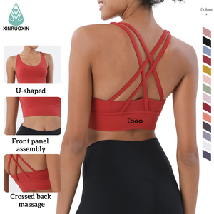 Soutien-gorge de sport double face brossé pour femme, best-seller, <span class=keywords><strong>avec</strong></span> absorption <span class=keywords><strong>des</strong></span> chocs et effet sculptant, idéal pour le yoga et le fitness. - Product Image 1