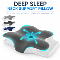 Oreiller cervical ergonomique en mousse à mémoire de forme, sans odeur, forme papillon, soutien orthopédique du cou pour un confort de sommeil optimal