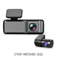 Caméra de tableau de bord WiFi double objectif CYXF V8-C 2K+1080P avec angle de 160-170°, surveillance de stationnement 24H, capteur G, contrôle par application, enregistrement en boucle, DVR automobile