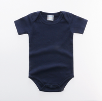 Logo à motif personnalisé 100% coton grenouillères à manches courtes pour bébés combinaison barboteuse pour bébés vêtements vierges de couleur unie pour tout-petits