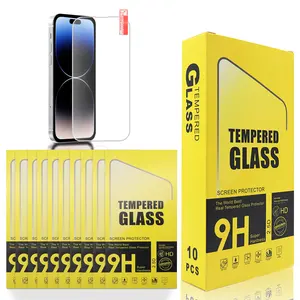 Protetores de tela de vidro temperado anti-risco 10 em 1 9D para iPhone 15 14 13 12 11 Pro Max Mini X Xr Xs Max