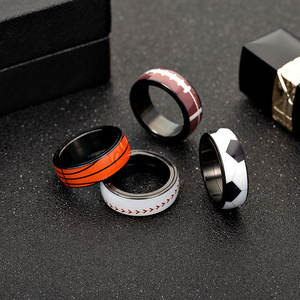 Anillos Giratorios de Acero Inoxidable 316L, Resistentes al Agua y al Deslustre, con Diseños de Fútbol, Baloncesto, Rugby y Béisbol, para Hombres y Mujeres - Product Image 4