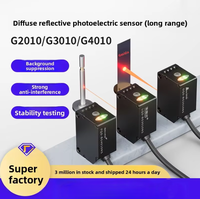 Sensor Fotoeléctrico Láser G4010 de Largo Alcance con Supresión de Fondo, Distancia de Detección de 4m, Salida PNP, DC12-24V, con Tornillo