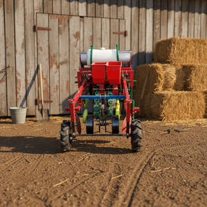 Nouvelle machine manuelle tout-en-un pour semis, paillage, pulvérisation et fertilisation d'arachides, à quatre roues, semoir 2 rangs pour arachides/maïs/haricots, garantie 1 an - Product Image 3