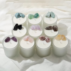For Factory Bulk Custom Crystal Stone Dried Flower Organic Essential Oil Scented Handmade Art <b>Candle</b> for Holiday Home Spa <b>Gift</b> - Product Image 3
