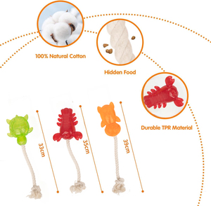 Pawise, juguete interactivo para perros con cuerda de algodón, dispensador de golosinas para mascotas, juguete de alimentación lenta para entrenamiento IQ - Product Image 3