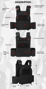 Hoge Kwaliteit Outdoor Waterdichte Tactische Uitrusting Nylon Ballistische Plaat Drager Tactische Molle <span class=keywords><strong>Vest</strong></span> Pantser Verstelbare Tactische <span class=keywords><strong>Vest</strong></span> - Product Image 5