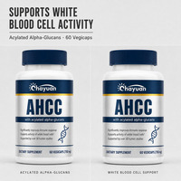 Capsules végétaliennes AHCC 750mg à marque privée, extrait de mycélium de champignons glucanes acylés, complément immunitaire pour adultes