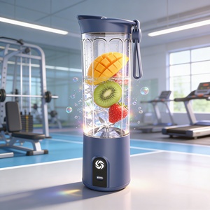 550ml 2000mAh BPA Free Leak Proof Cordless Powerful High Speed 6 Blades Turbo Mode Portable Personal Smoothie <b>Maker</b> Ice Crusher - Product Image 6