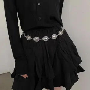 Nueva llegada cintura cadena cinturón mujer falda vintage cintura cadena fábrica en stock