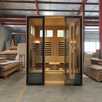 Sauna traditionnel d'intérieur pour 4 personnes en bois de pruche, certifié CE, sauna sec de luxe pour la maison, pour la santé