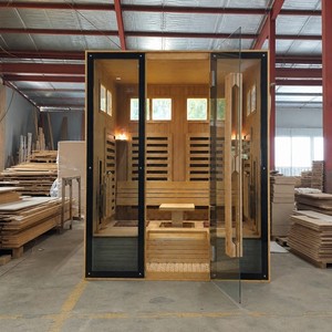 Sauna Tradicional Interior para el Hogar, Sauna Seca de Madera de Hemlock para 4 Personas, Certificación <span class=keywords><strong>CE</strong></span>, Sauna de Vapor Doméstica de Lujo para la Salud - Product Image 2