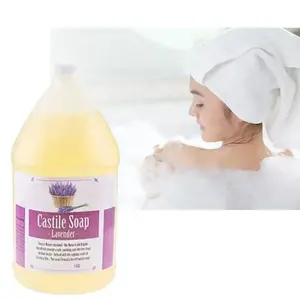 Vegan Pure Castile Liquid Soap Oil Control Cleaning Pores All-In-One For Body Wash Hair Shampoo Face Soap With Lavender Scented