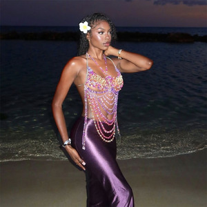 Chaîne de corps dos nu 2026 pour femme, bijou de poitrine perlé avec chaînes superposées pour boîte de nuit, festival, plage - Product Image 3