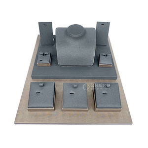 Custom Luxury Gray Microfiber <b>Jewelry</b> Showcase Set for Earrings <b>Display</b> Ring Necklace <b>Jewelry</b> <b>Display</b> Racks - Product Image 3