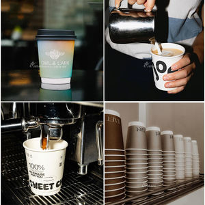 ידידותי לסביבה לוגו מותאם אישית חד פעמי 8 עוז-16 עוז כפול קיר קפה חם נייר קפה - Product Image 4