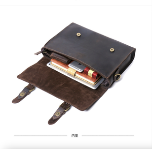 Maletín de Cuero Genuino Andong para Portátil de 13 Pulgadas, Bolso de Mano para Hombre, Bolso Bandolera de Negocios - Product Image 6