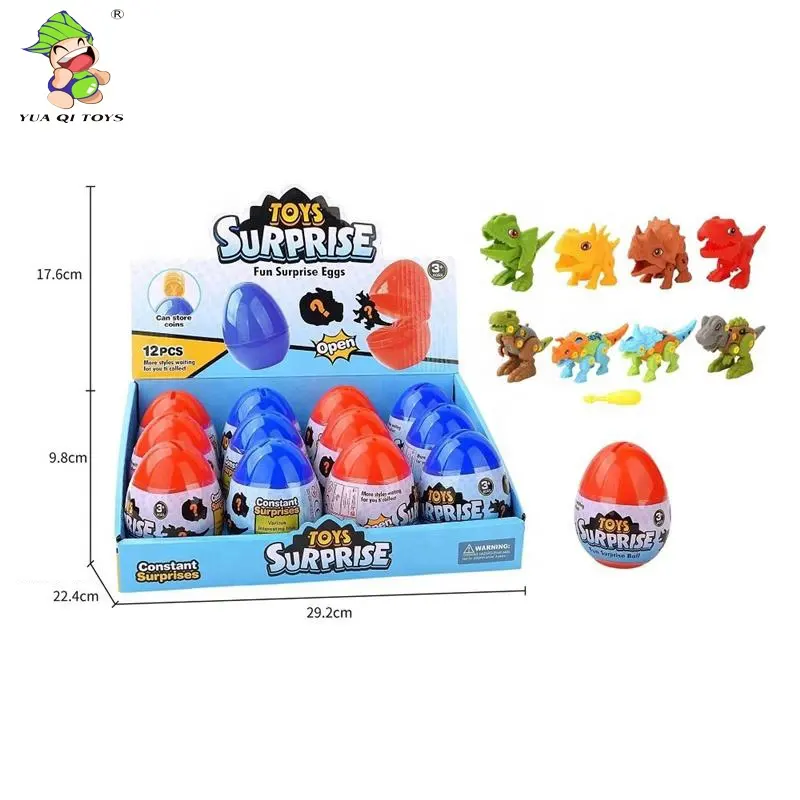 YQ Hot Selling Kunststoff Überraschung Eier Kapsel Dinosaurier In Ei Große Überraschung Ei Süßigkeiten Spielzeug Für Kinder