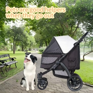 Vente en gros d'usine JXB <span class=keywords><strong>Poussette</strong></span> d'extérieur pliante pour animaux de compagnie <span class=keywords><strong>avec</strong></span> paysage haut et <span class=keywords><strong>marche</strong></span> facile <span class=keywords><strong>Poussette</strong></span> bébé en maille respirante - Product Image 4