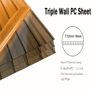 Lámina de Techo de <span class=keywords><strong>Policarbonato</strong></span> Multicapa, Recubierta con Protección UV, Paneles de Plástico para Techos de Invernaderos y Casas de Jardín - Product Image 3