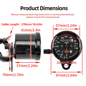 Velocímetro retro universal para motocicleta de 12 V, odómetro dual con indicador LED - Product Image 2
