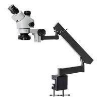 Microscope stéréo universel à bras articulé à trois yeux ZS7045P-FLB-5199 Modèle Shenzhen pour la maintenance de cartes mères de téléphones portables et la bijouterie