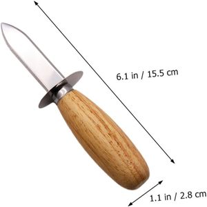 Cuchillo para Abrir Ostras de Acero Inoxidable con Mango de Madera para Herramientas de Mariscos - Product Image 3