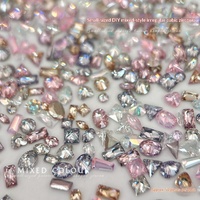 Paso Sico Mini Strass pour Nail Art à Fond Plat, Zircon Inversé, Effet Diamant Flash Petit Cheval, Forme Champagne, 50 pièces