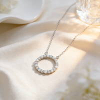 Collier pour femme au design géométrique, zircon et opale, style européen et américain, élégant et simple, chaîne de clavicule